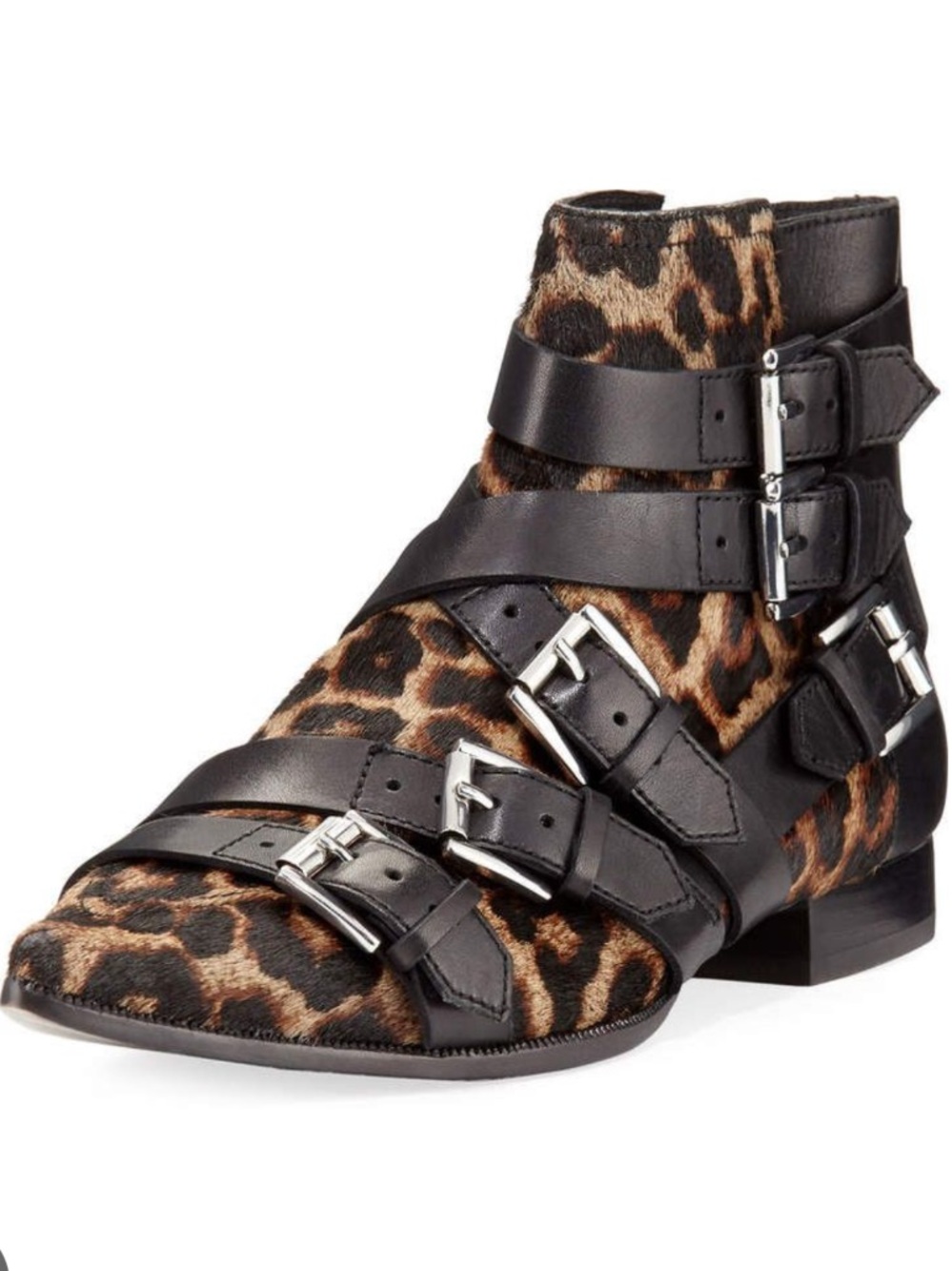 ASH Blast Buckle Boots in Leopard Black Leather Size 37 - Picture 2 of 9